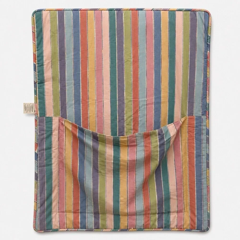 Vtg Collier Campbell Tambourine Striped Standard Padded Pillow Sham 35x25 USA